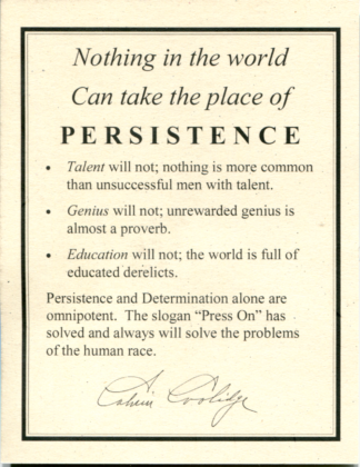 Calvin Coolidge Persistence Quote