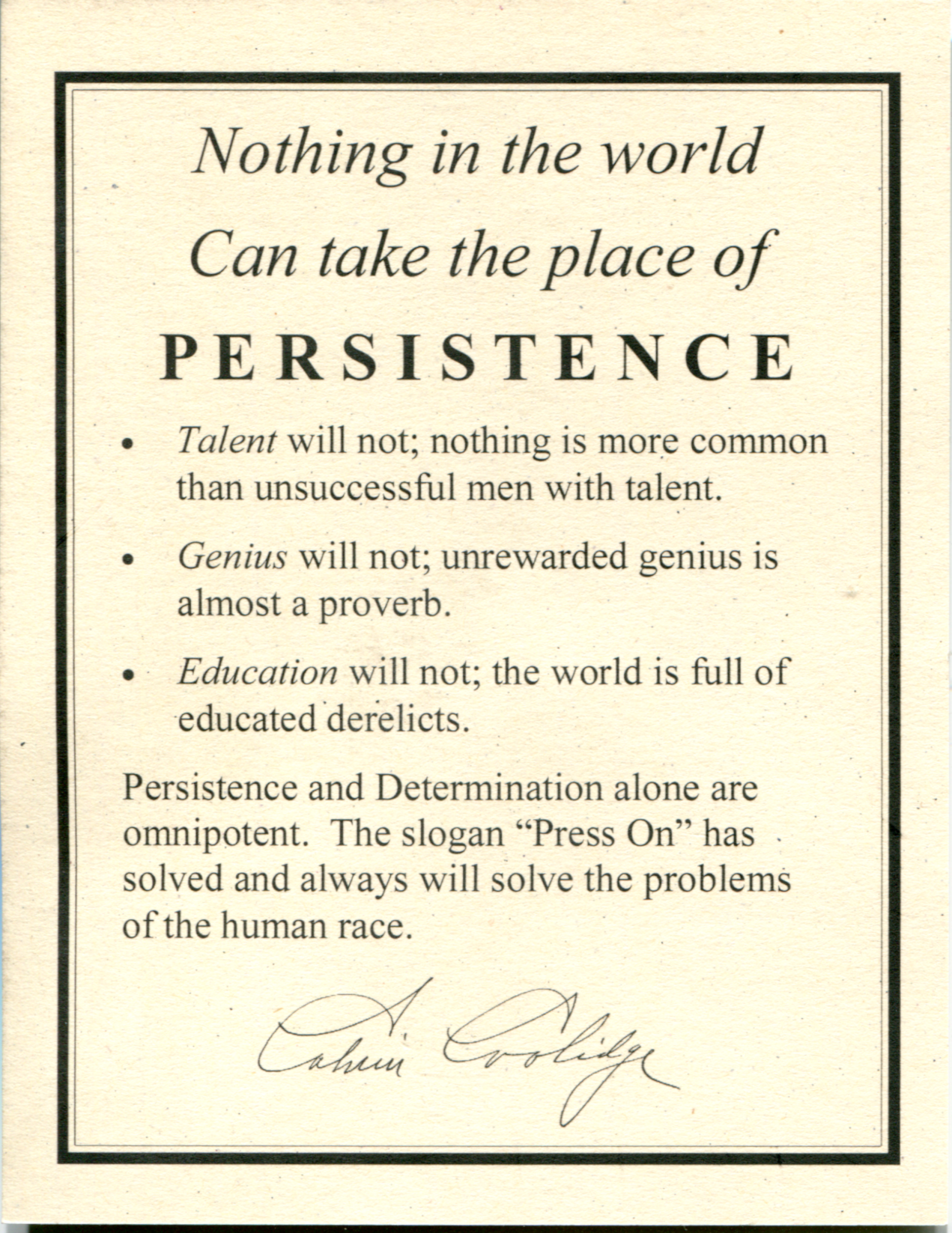 persistence calvin coolidge