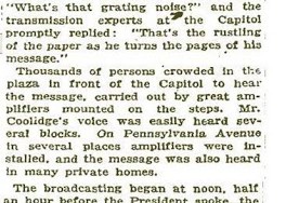 Coolidge’s First Radio Address