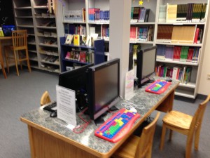 Photograph of the computers in the Forbes Library Children's Department