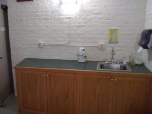 Community Room showing sink and electric kettle