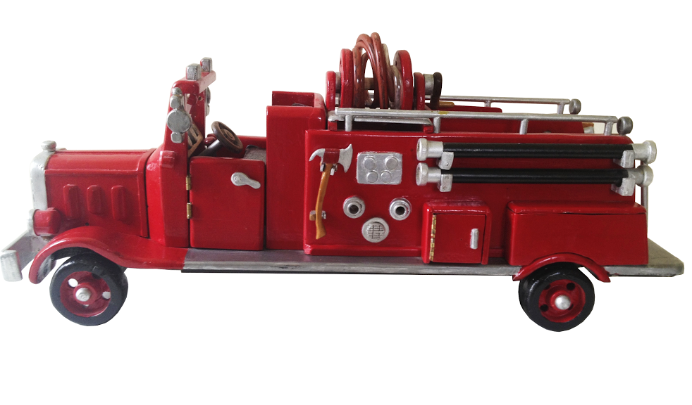 Antique Fire Truck, wood crafted by Louis Leone