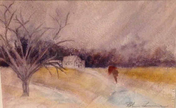 Finding Home, watercolor on paper by Robin Levine
