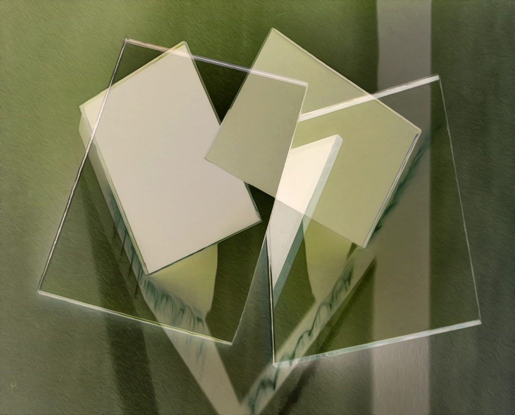Green Mirrors, composite digital photograph by Alan Goldsmith