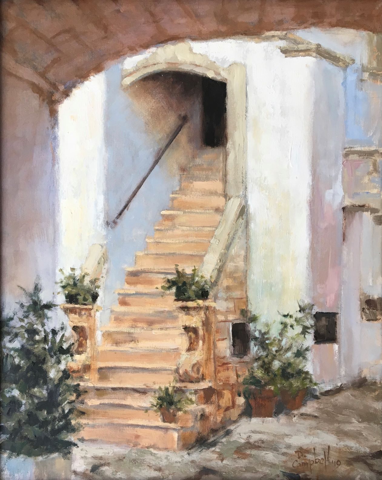 Doorway, in Lecce Italy. oil on canvas by Dennis Campbell