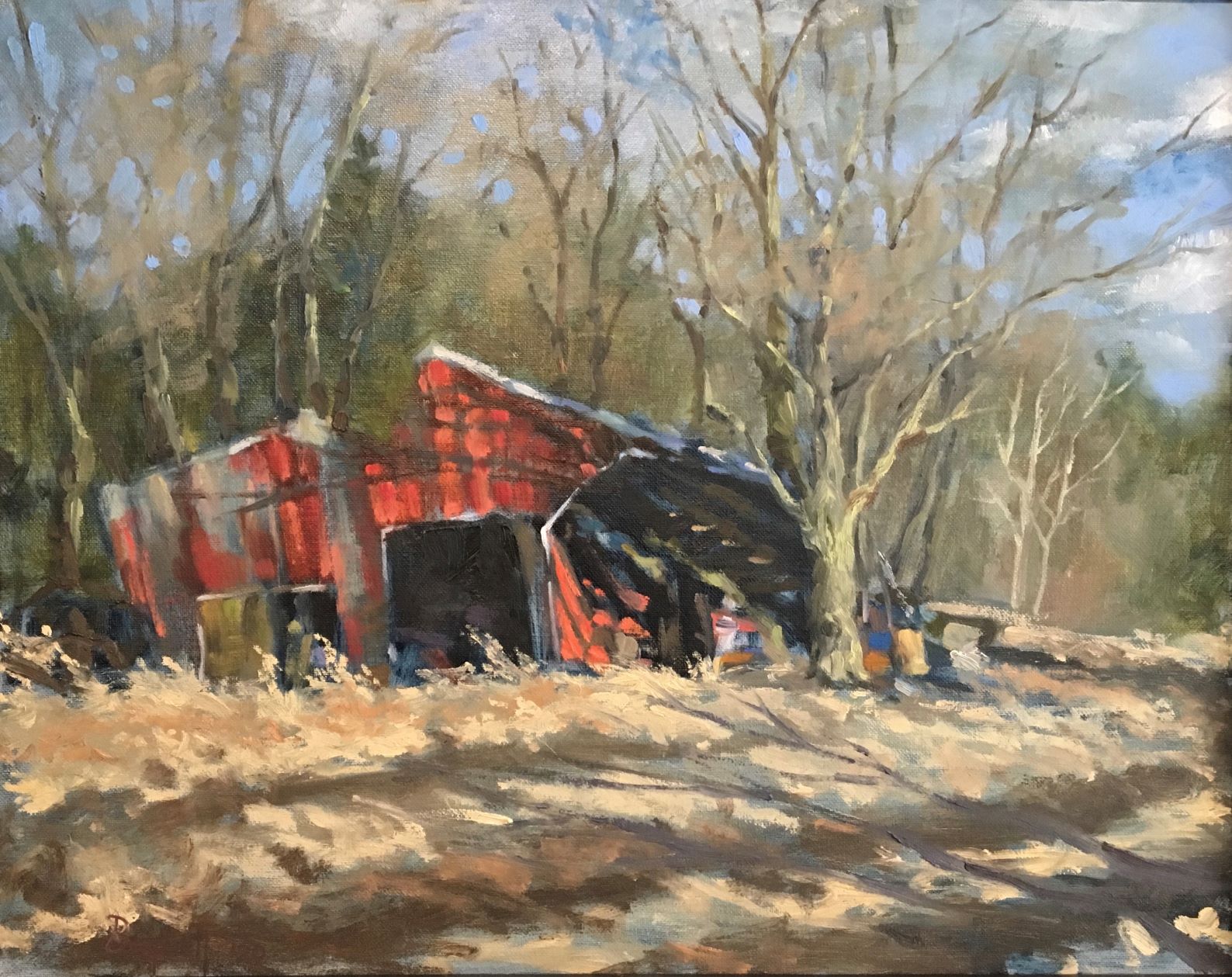 Forgotten Barn, Westhampton. oil on canvas by Dennis Campbell