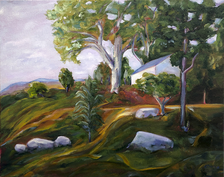 Landscape in Red Undertones Oil on canvas 16X20, by Carol Duke