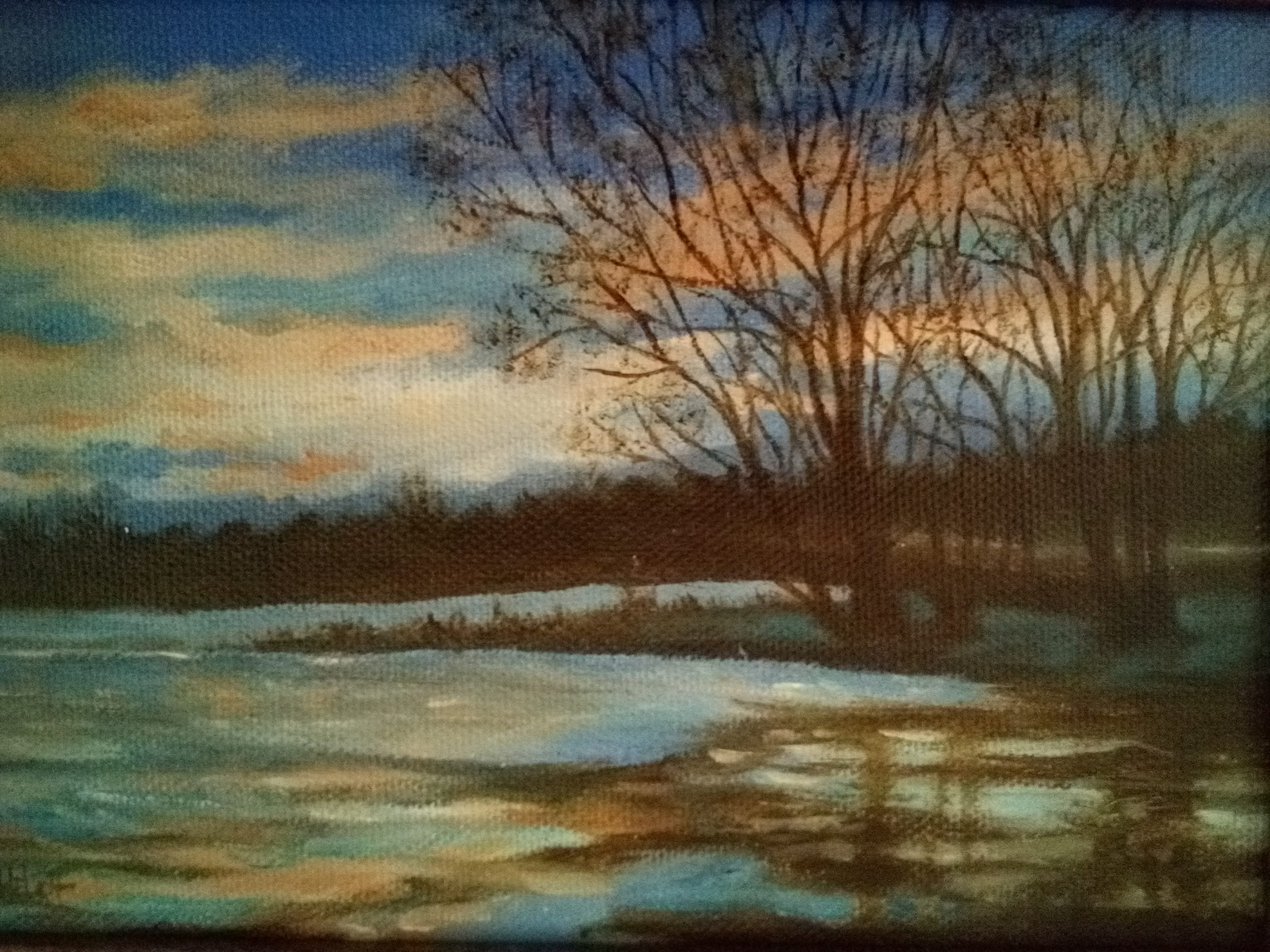 Icy Reflections, oil, by Marie Welch