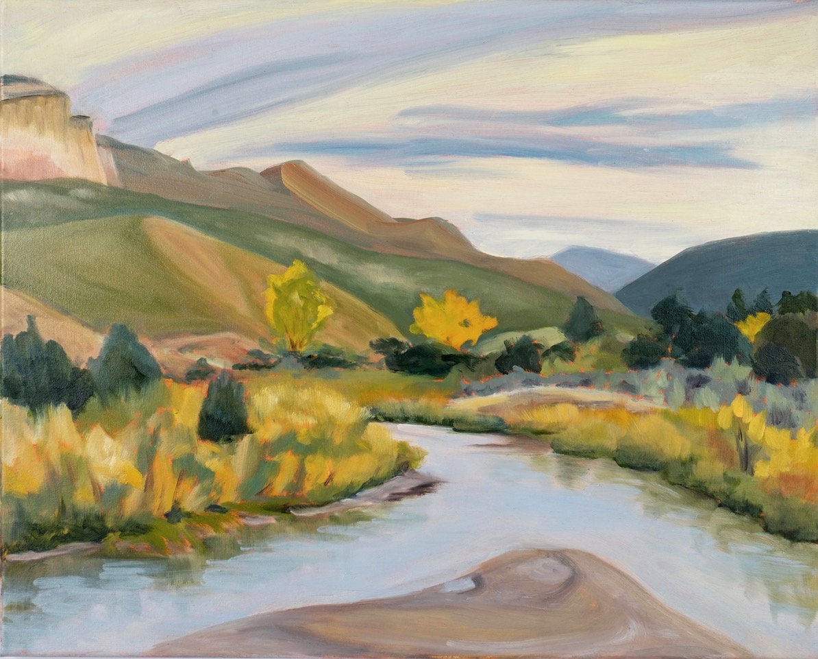 Desert River, New Mexico. Oil by Judith Seelig