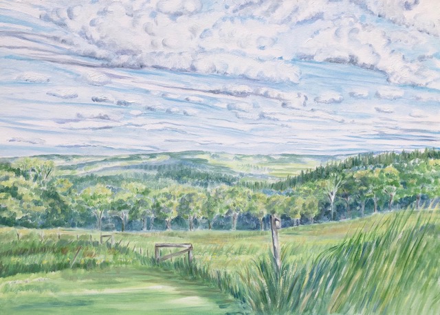 View Bryant Homestead. Oil on canvas by Angela Sciotti Vincent