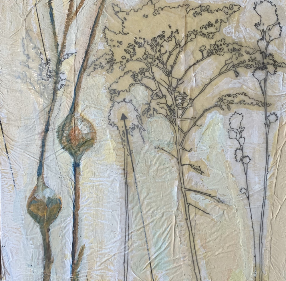 Winter Silhouettes and Galls, Mixed Media by Sue Fontaine