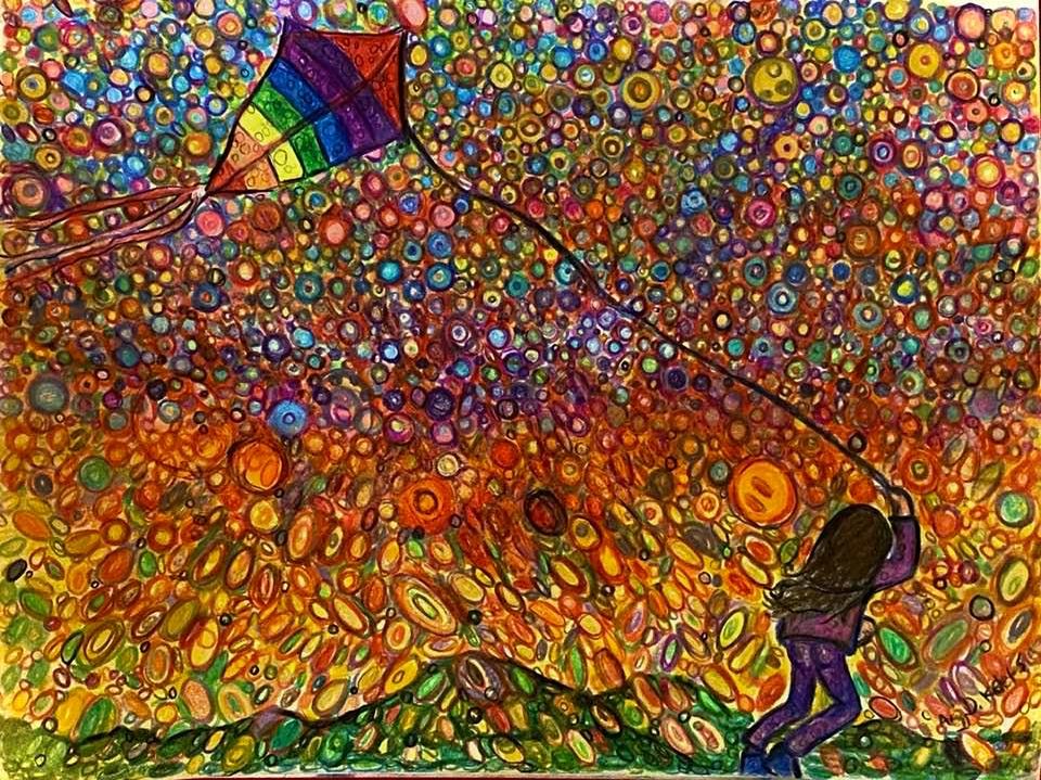 Annika's Kite, Colored Pencil by Amy Dawn Kotel-Swift