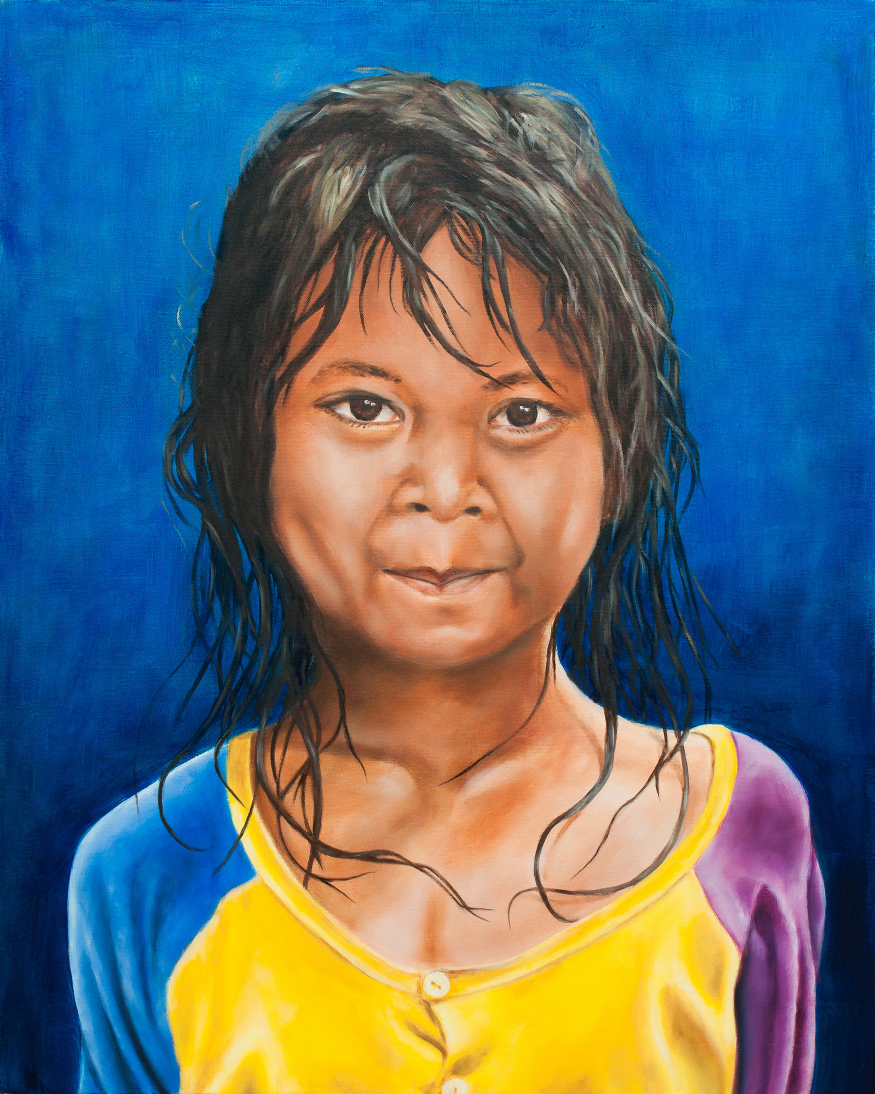 Cambodian Girl, oil on canvas by Robert Markey