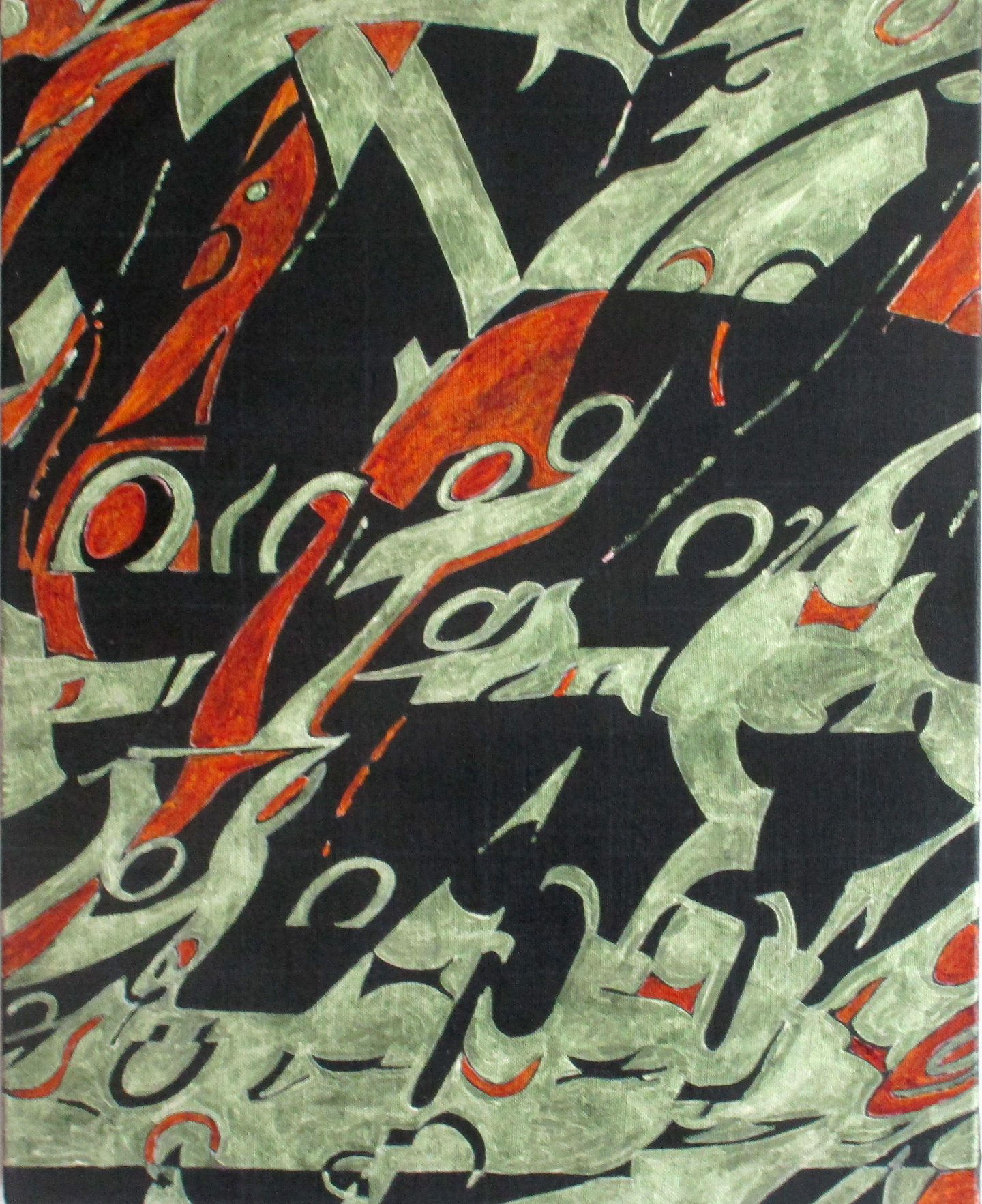 Arabic 6, Acrylic on Linen by Robert Moorhead