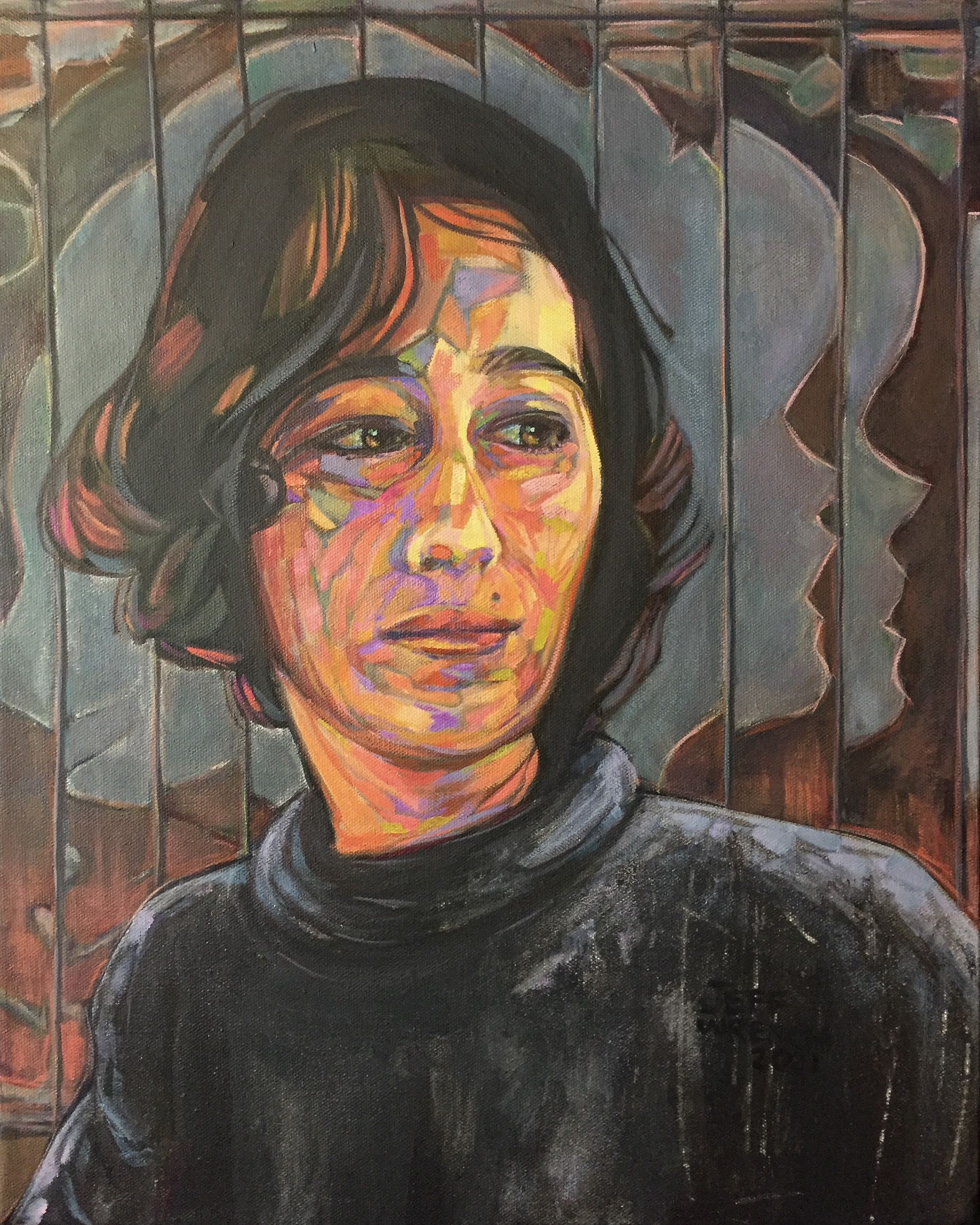 Giosetta Fiorini in 1965, acrylic on canvas by Jeff Wrench