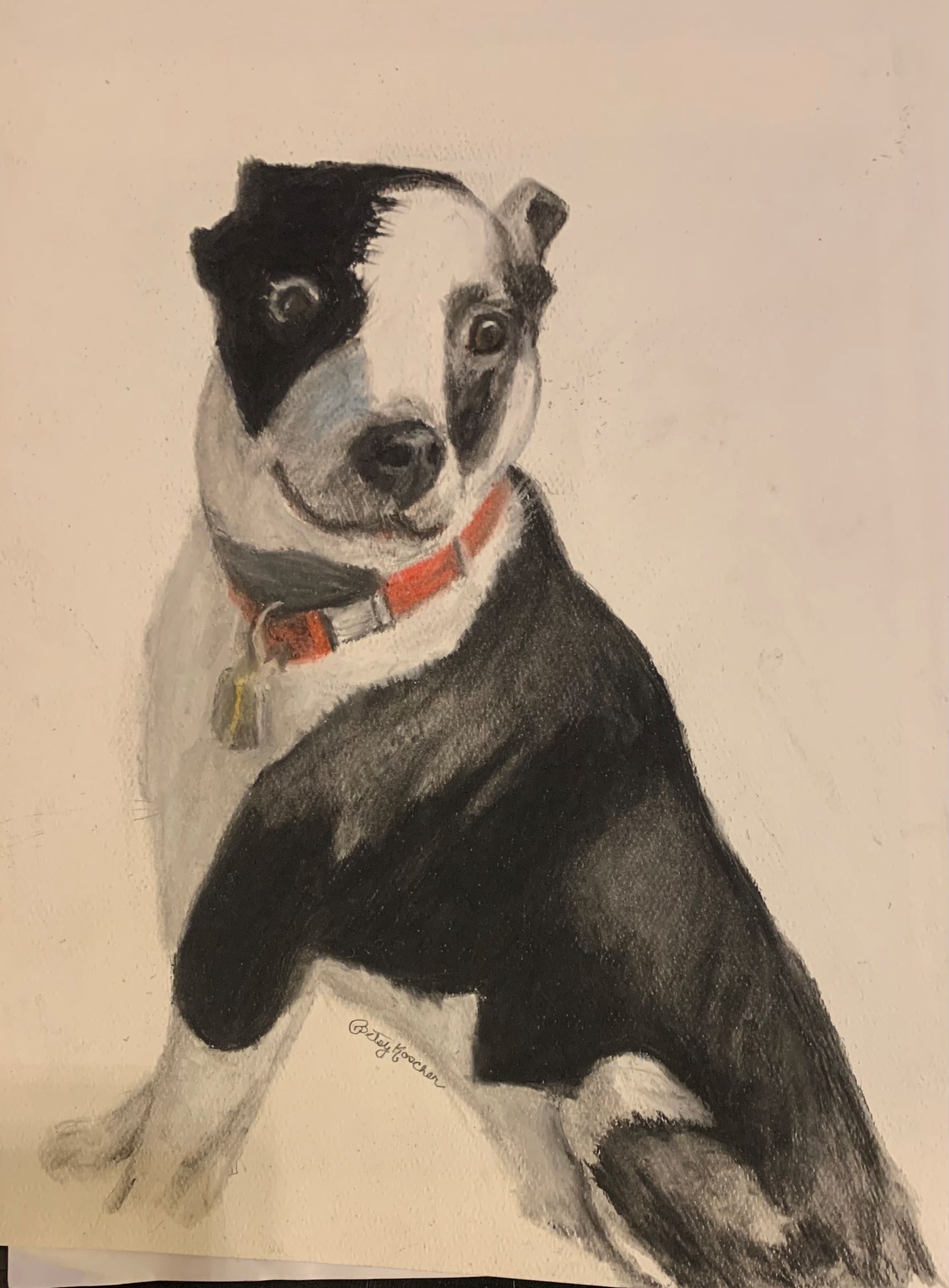 Woof. Pastel by Betsy Koscher