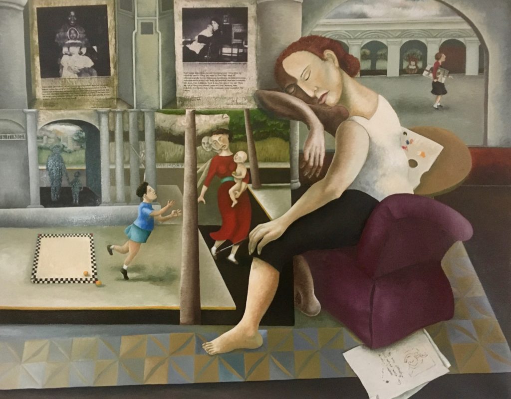 Memory and Forgetting. Oil on canvas/mixed media by Caroline Jennings