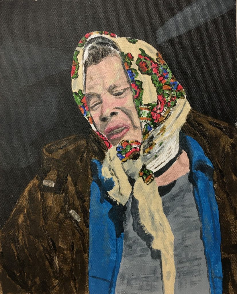 Ukrainian woman, acrylic on canvas sheet by Roger Kellman
