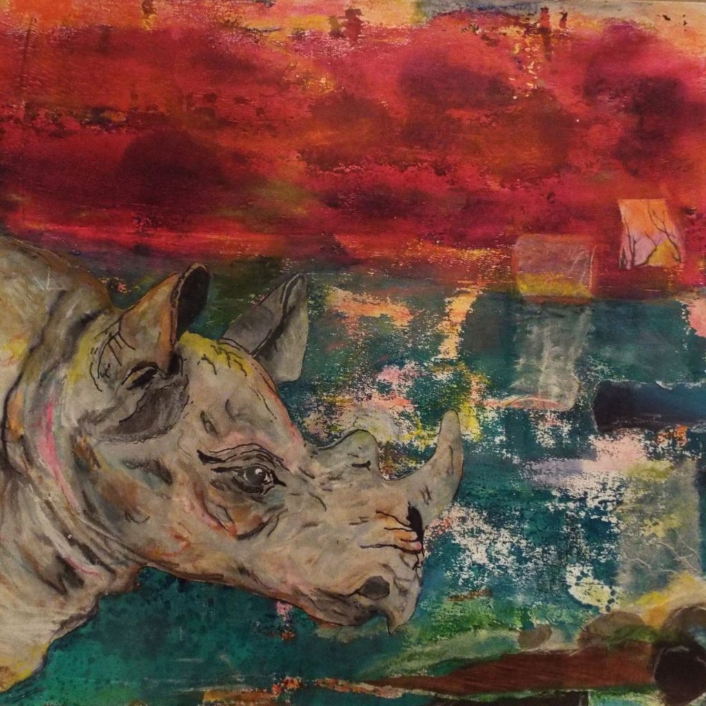 Endangered: Acrylic, Collage, Ink, by Jennie Ladew-Duncan